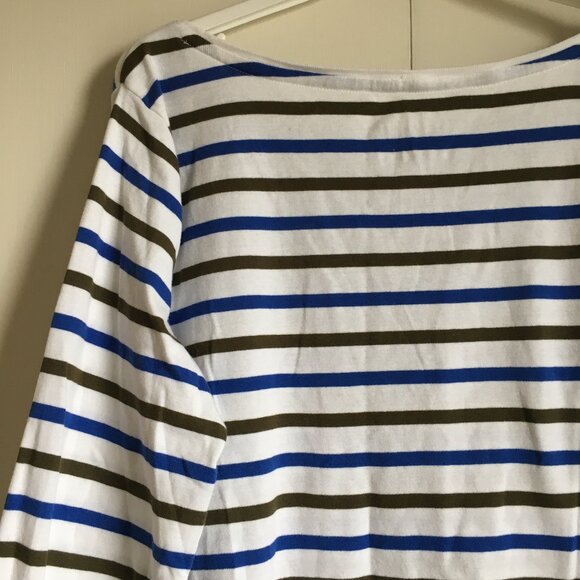 Talbots Cotton Modal Stripes & Lace Tie Up Top - Picture 6 of 14